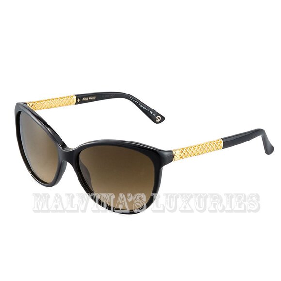 GUCCI SUNGLASSES GOLD PLATED BLACK GG 3692/S CATEYE 2XTED DIAMANTISSIMA main image 10